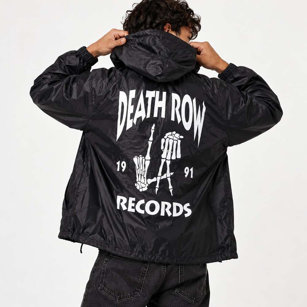 NWT Nova Men Death Row Records Black Coach Jacket Windbreaker M Streetwear